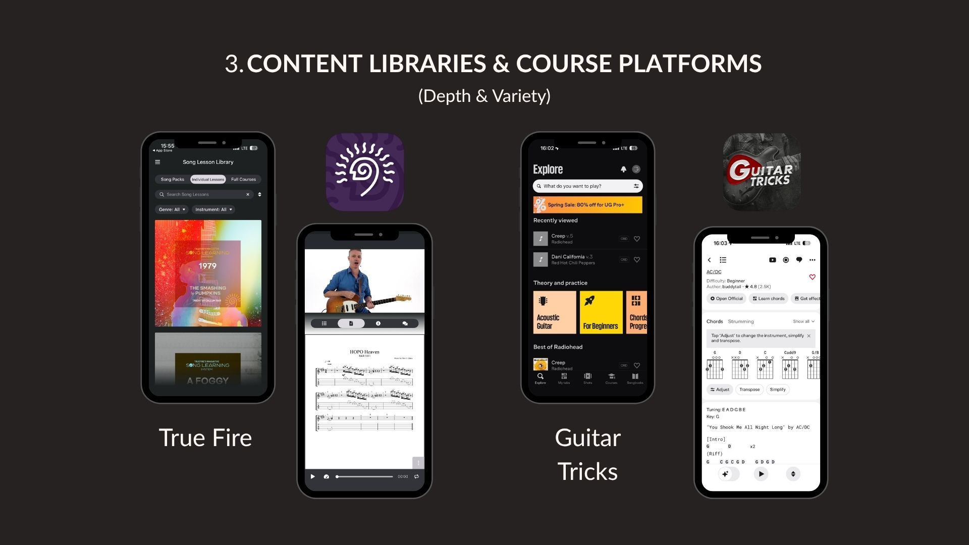 Guitar App Comparison: True Fire vs. Guitar Tricks